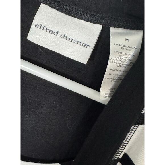 Alfred Dunner Shirt Set, Cardigan With Built In Tank, White With Black/Red, M - Picture 5 of 7